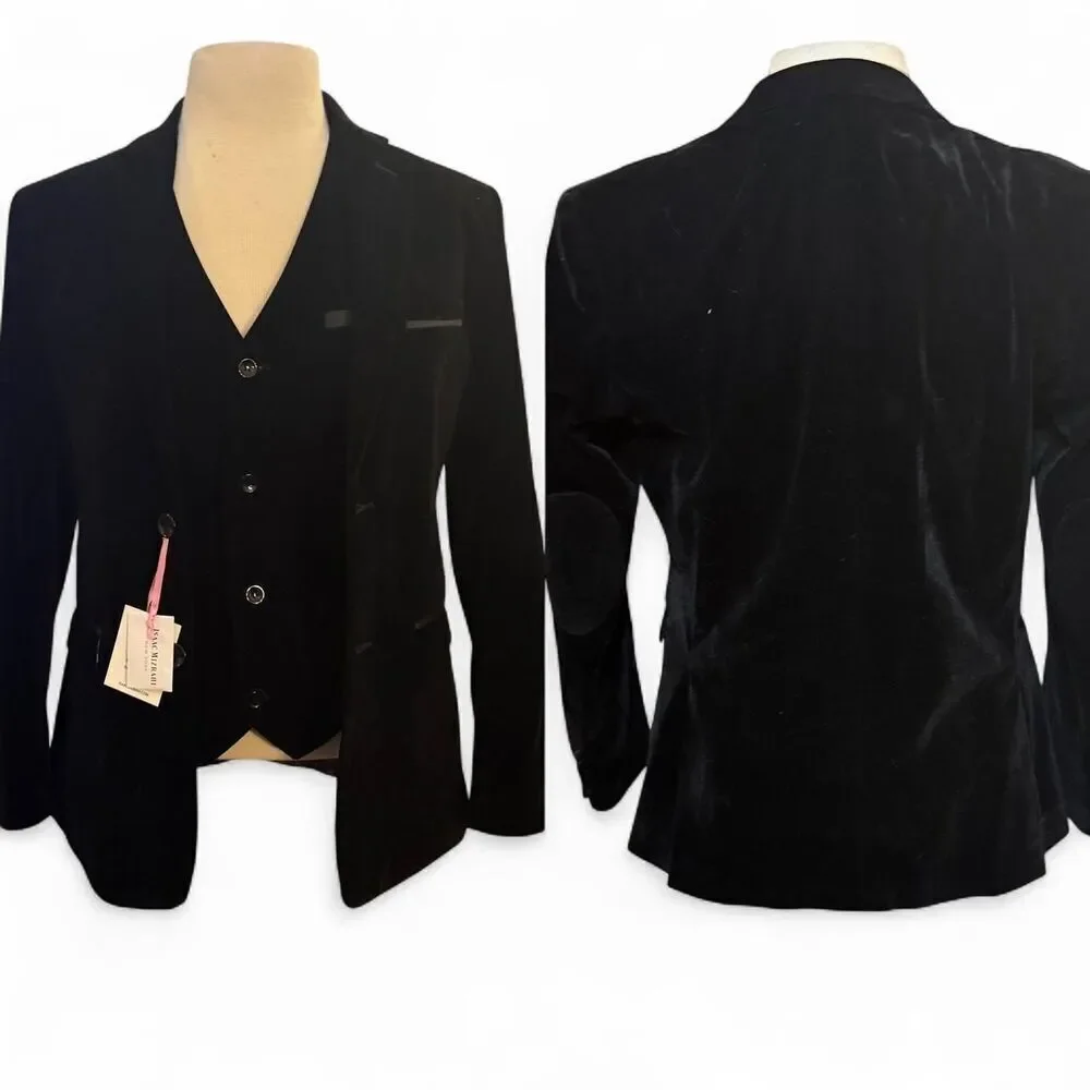 Isaac Mizrahi Boys' Slim Fit 3 Piece Velvet Suit formal holidays size 18 NWT